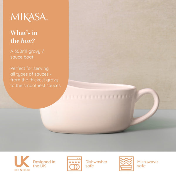 Mikasa Cranborne Stoneware Gravy Boat, 300ml, Cream image 7