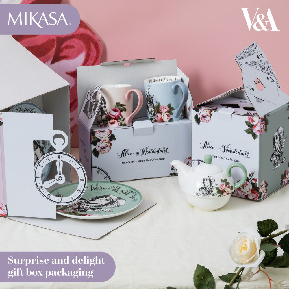 Mikasa and the V&A Alice In Wonderland Bone China 'Tea for One' Teapot and Cup Set