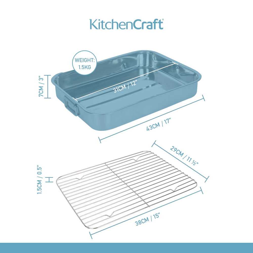 KitchenCraft Stainless Steel 43cm x 31cm Roasting Pan