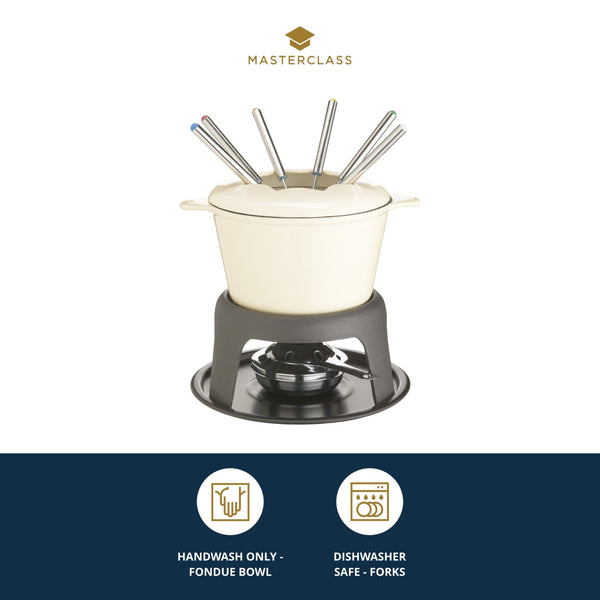 MasterClass Cast Iron Enamelled Cream Fondue Set image 9
