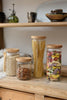 Idilica 3pc Glass Storage Jar Set with Beechwood Lid
