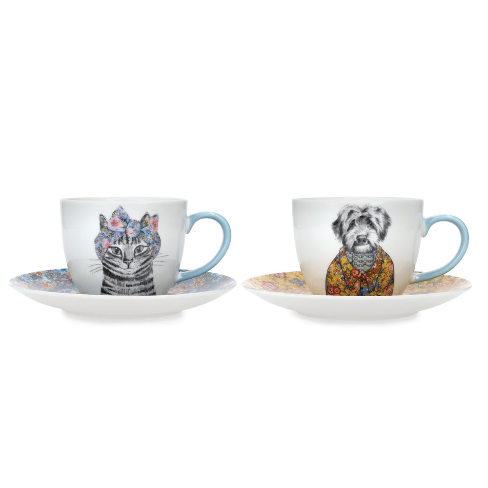Mikasa x Tipperleyhill Teacups and Saucers, Set of 2, 240ml image 1