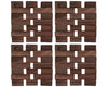 Dark Slatted Wood 8pc Table Set with 4x Placemats and 4x Coasters image 4