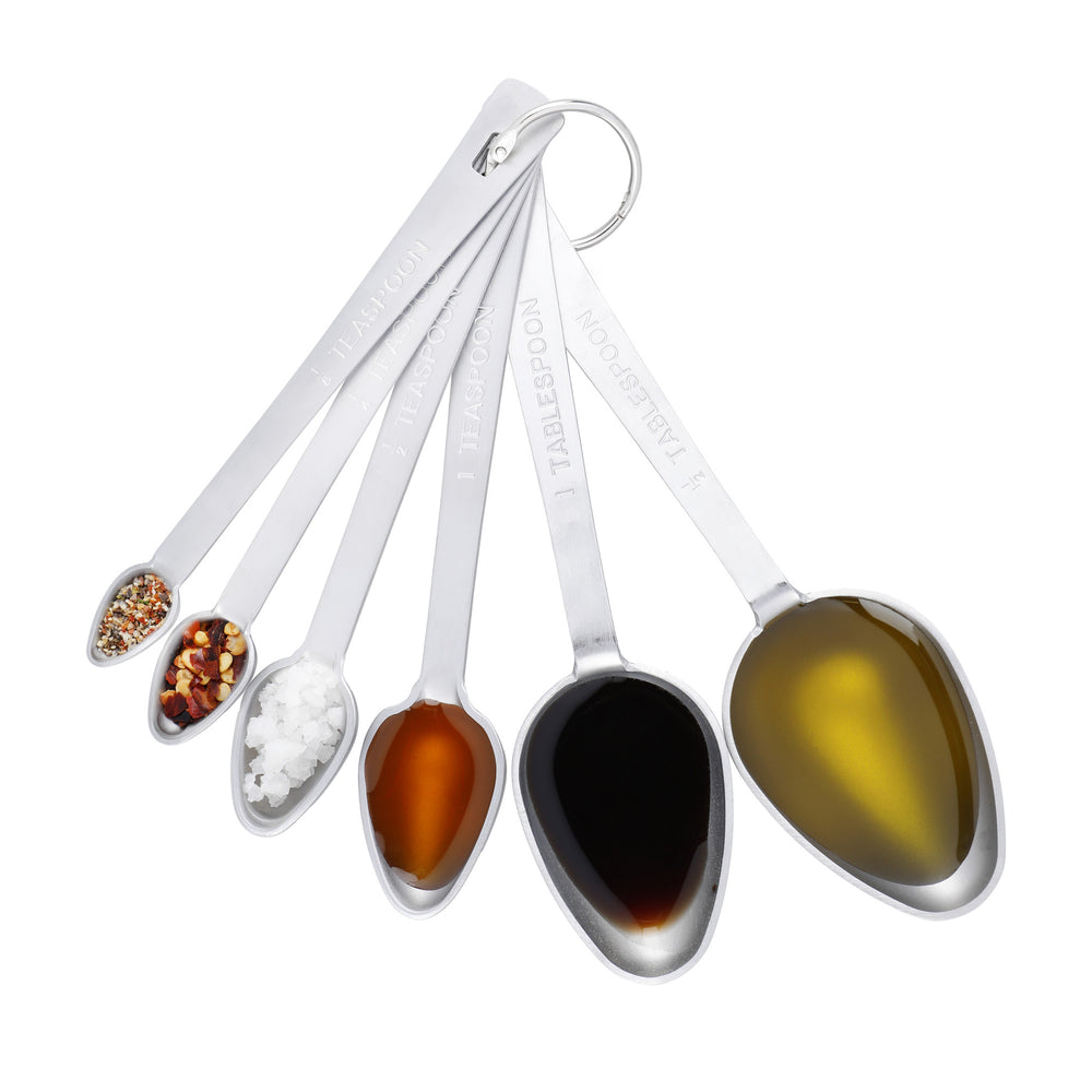 MasterClass Stainless Steel Measuring Spoon Set - 6 Pieces