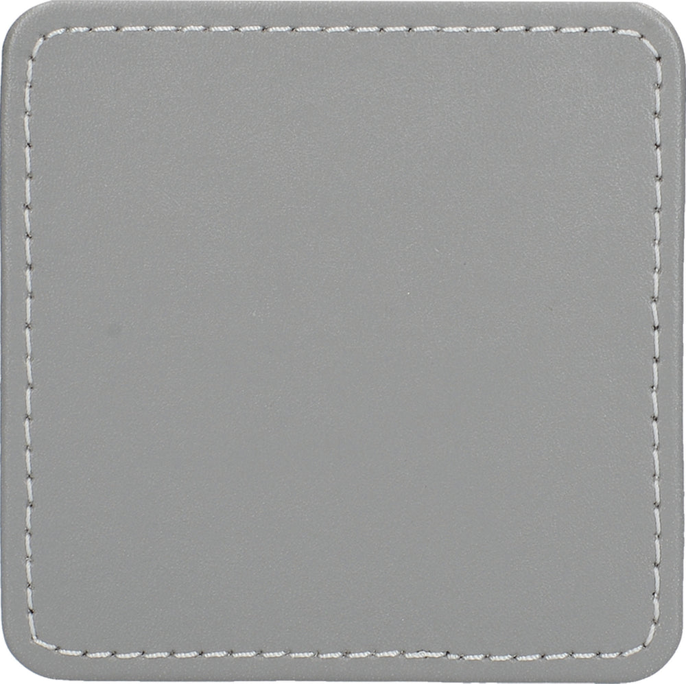Creative Tops Naturals Premium Pack Of 4 Stitched Edge Faux Leather Coasters Metalic Silver