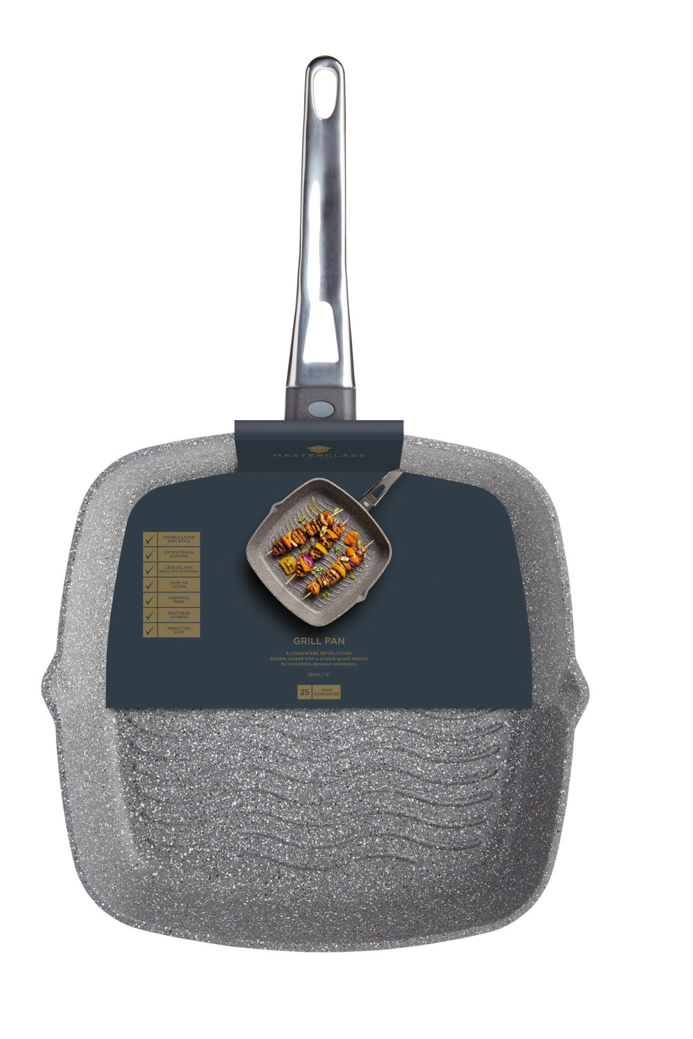 MasterClass Cast Aluminium Grill Pan, 28cm