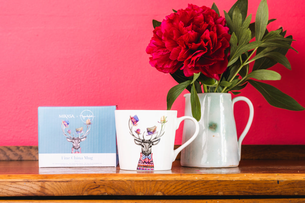 Mikasa Tipperleyhill Stag Print Fine China Mug, 380ml