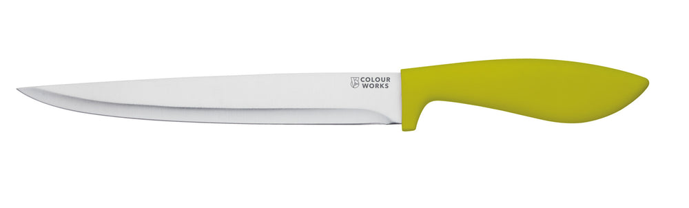 Colourworks 6 Piece Knife Block Set with Wooden Block and Chopping Board