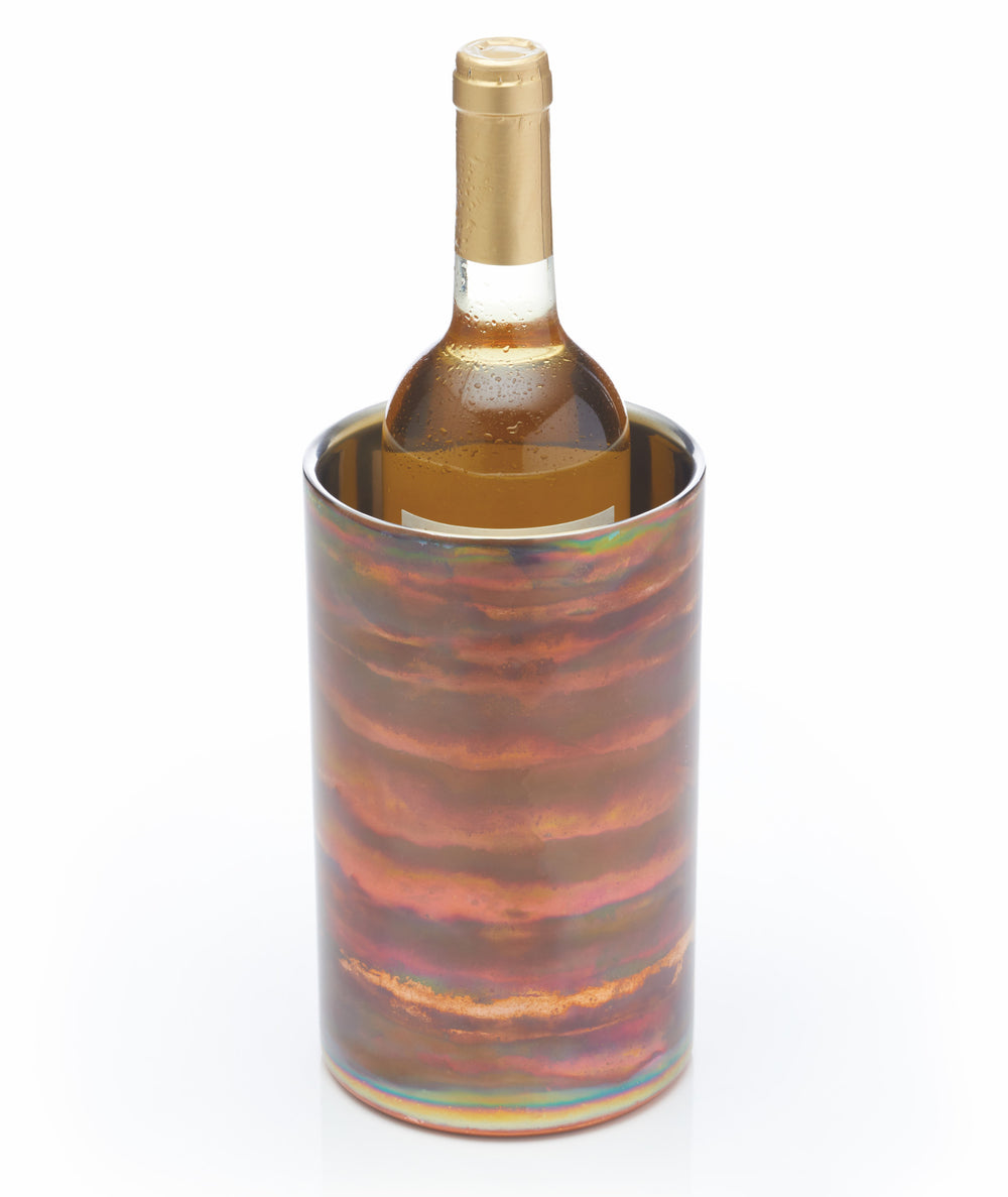 BarCraft Stainless Steel Iridescent Copper-Coloured Wine Cooler