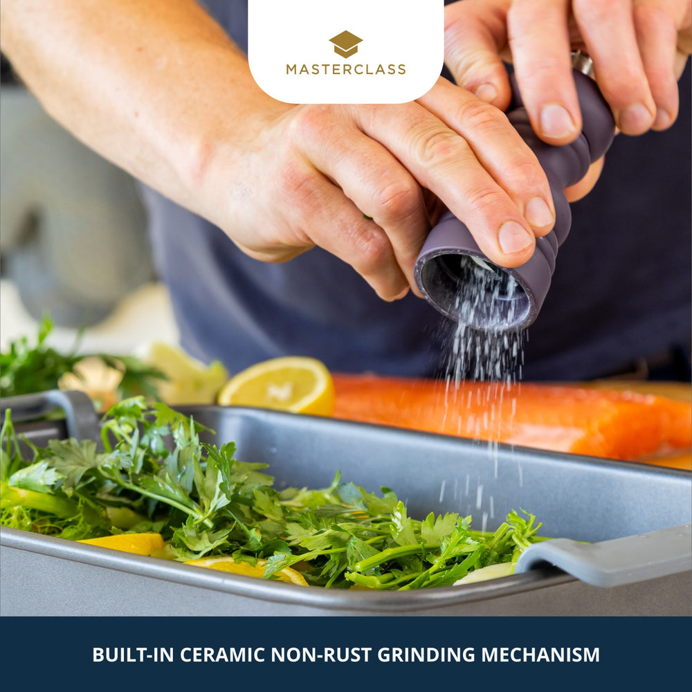 MasterClass Purple Salt/Pepper Mill With Interchangeable Cap, Ceramic 12cm