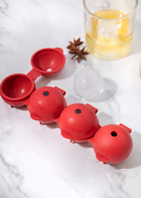 Colourworks Sphere Ice Cube Moulds in Gift Box, LFGB-Grade Silicone - Red image 5