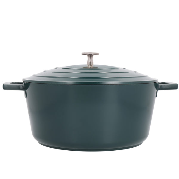 3pc Cookware Set with Hunter Green Non-Stick Cast Aluminium Casserole Dishes, 20cm/2.5L, 28cm/4L & 28cm/5L image 4