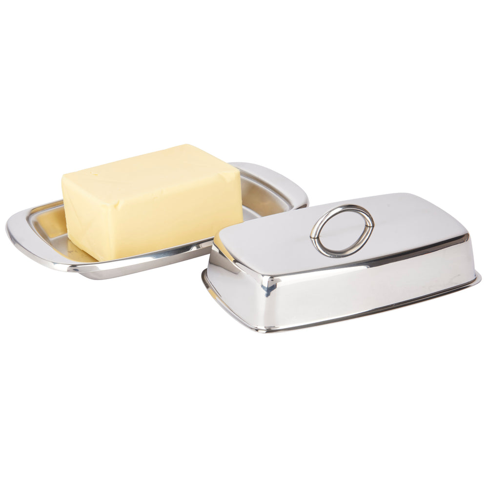 KitchenCraft Stainless Steel Covered Butter Dish