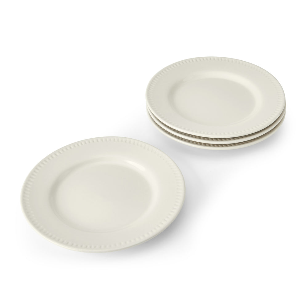 Mikasa Cranborne Stoneware Side Plates, Set of 4, 21cm, Cream