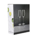 BarCraft Set of 2 Handmade Ribbed Champagne Flutes in Gift Box