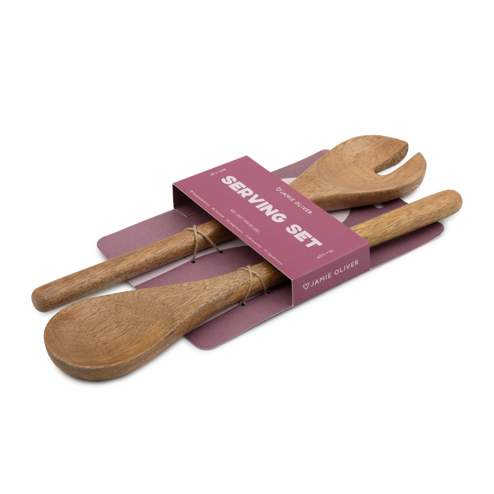 Jamie Oliver Big Love Serving Spoon Set, Mango Wood, Set of 2