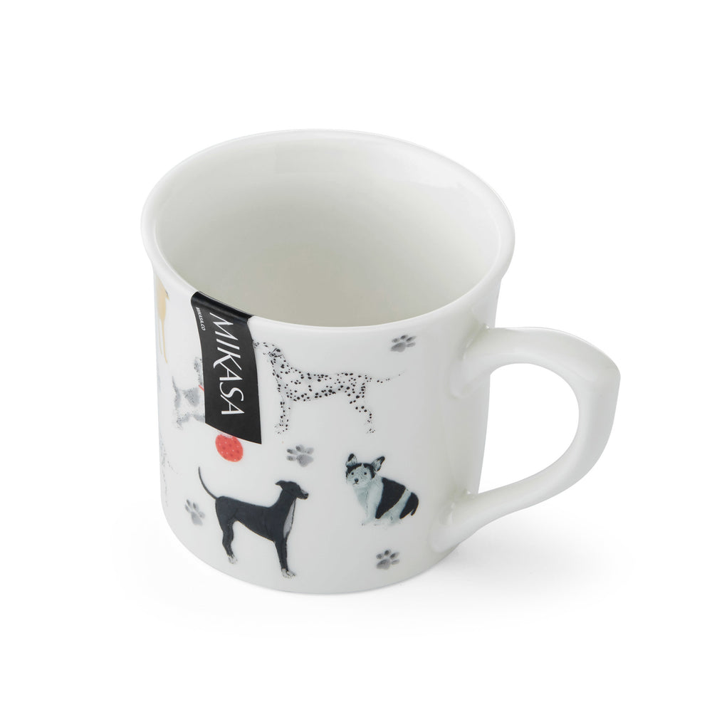 Mikasa Fine China Dog Print Fluted Mug, 250ML