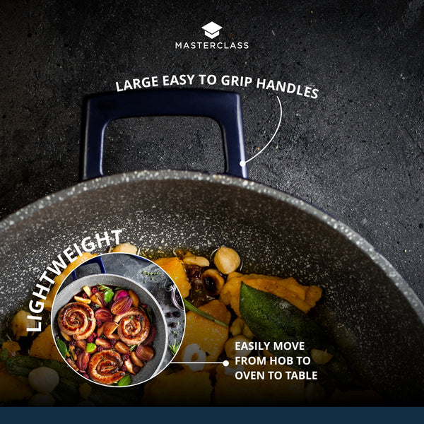 MasterClass Shallow 4 Litre Casserole Dish with Lid - Metallic Blue image 9