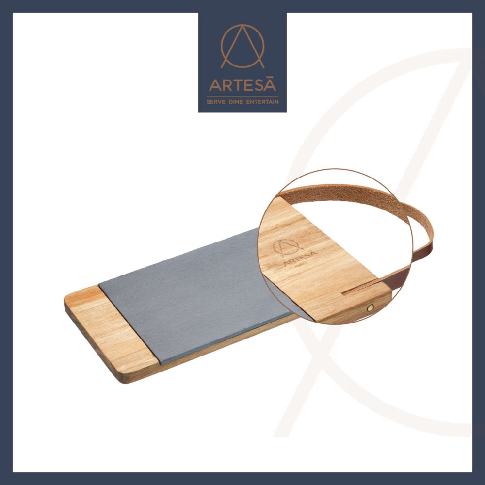 Artesá Acacia Wood and Slate Serving Board