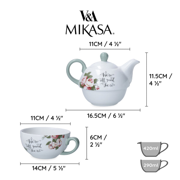 Mikasa and the V&A Alice In Wonderland Bone China 'Tea for One' Teapot and Cup Set image 8