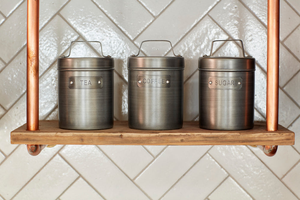 Industrial Kitchen Vintage-Style Metal Tea Caddy