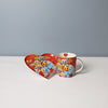 2pc Happy Moo Porcelain Tea Set with 370ml Mug and Heart Plate - Love Hearts