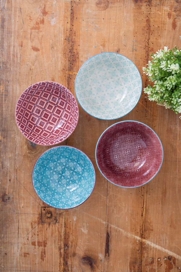 KitchenCraft Set of 4 Ceramic Cereal Bowls - 'Vibrance' Design image 5
