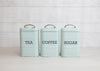 KitchenCraft Living Nostalgia Tea, Coffee and Sugar Canisters in Gift Box, Steel - Vintage Blue image 2