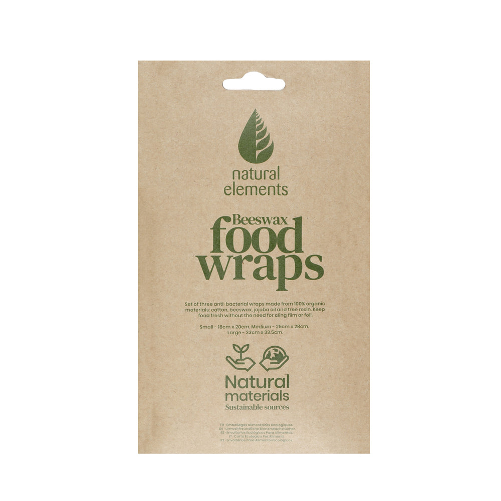 Natural Elements Eco-Friendly Set of Three Beeswax Food Wraps