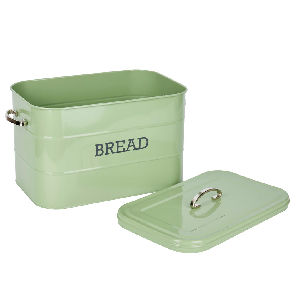 Living Nostalgia Large Metal Bread Bin - English Sage Green