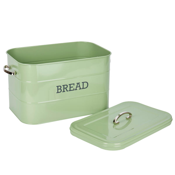 Living Nostalgia Large Metal Bread Bin - English Sage Green image 3