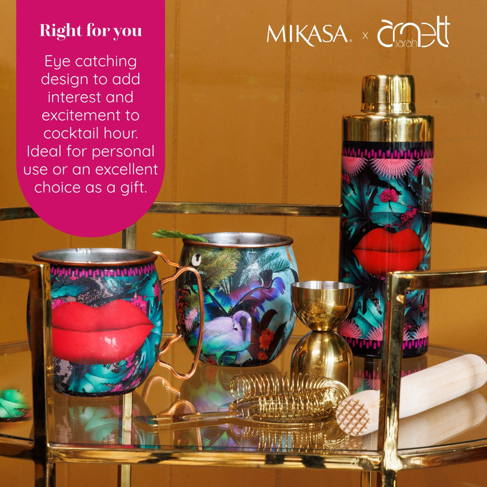 Mikasa x Sarah Arnett Stainless Steel Moscow Mule Mug with Lip Print, 450ml