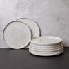 8pc Porcelain Dinner Plate Set with 4x 24.5cm Rim Plates and 4x 26.5cm High Rim Plates - Caviar Speckle