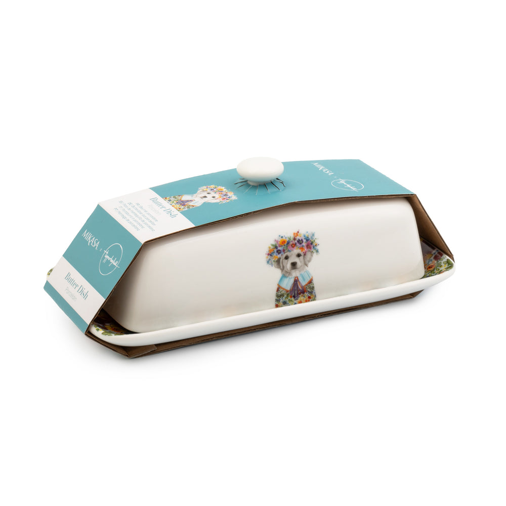 Mikasa Tipperleyhill Decorative Ceramic Butter Dish With Lid, 21 x 11 x 7CM