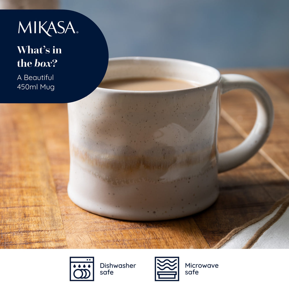 Mikasa White Reactive Glaze Mug, 450ML