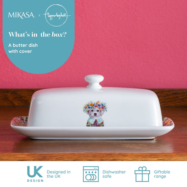 Mikasa Tipperleyhill Decorative Ceramic Butter Dish With Lid, 21 x 11 x 7CM image 9