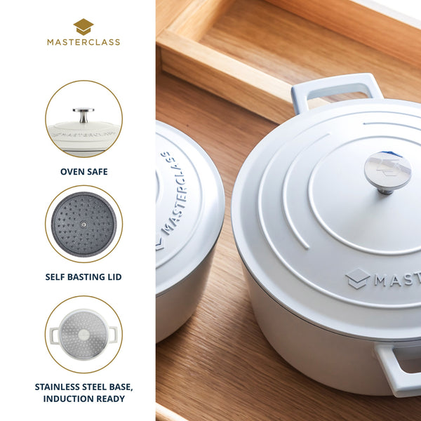 MasterClass Cream Cast Aluminium Casserole Dish, 2.5L image 9