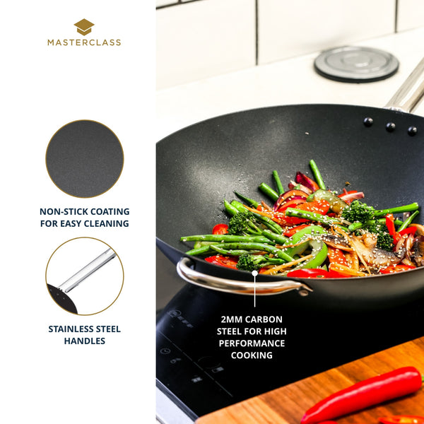 MasterClass Carbon Steel Wok, 35.5cm image 9