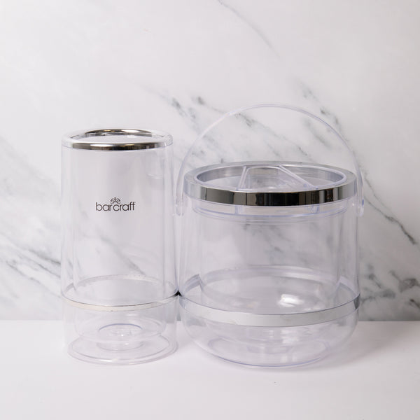 2pc Wine Accesories Set with Double-Walled Acrylic Wine Bottle Cooler and Ice Bucket image 2