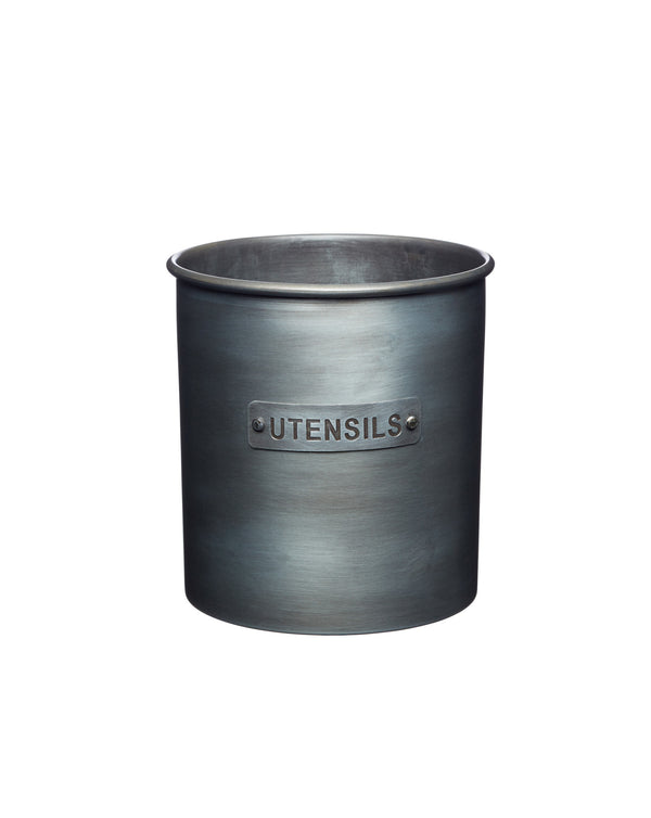 2pc Industrial Kitchen Set with Wooden Mug Tree Stand and Vintage Style Metal Utensil Holder Set image 3