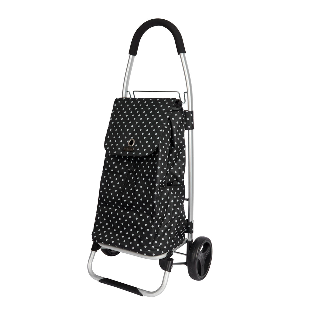 KitchenCraft Black Polka Dot Foldable Shopping Trolley