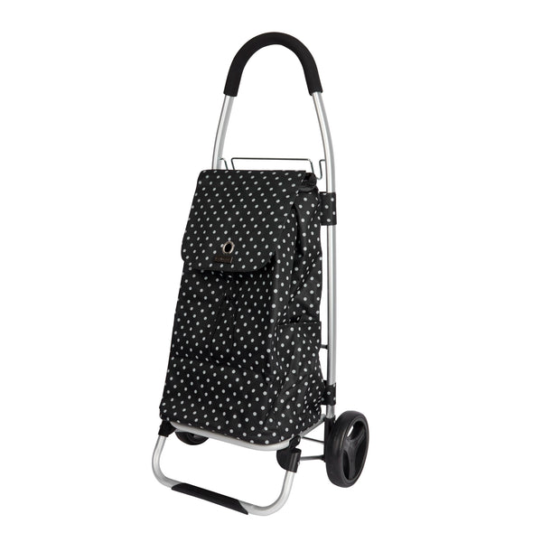 KitchenCraft Black Polka Dot Foldable Shopping Trolley image 2
