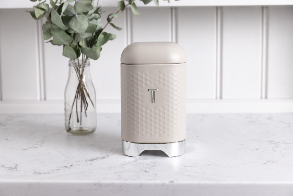 KitchenCraft Lovello Textured Latte Cream Tea Caddy