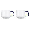 La Cafetière Glass Mug With Green Glass Handle, Set of 2, 275ml