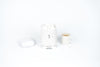 Lovello Retro Sugar Jar with Geometric Textured Finish - Ice White