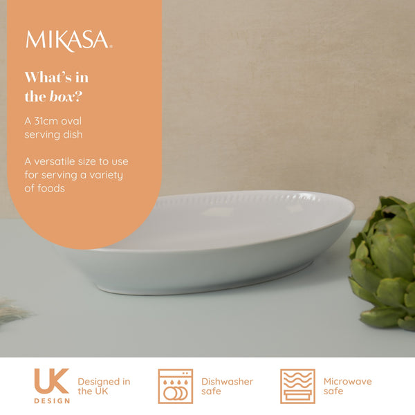 Mikasa Cranborne Stoneware Serving Bowl, 30.5cm, Cream image 9