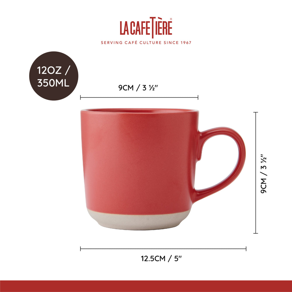 La Cafetière Ceramic Mug, Red, 350ML