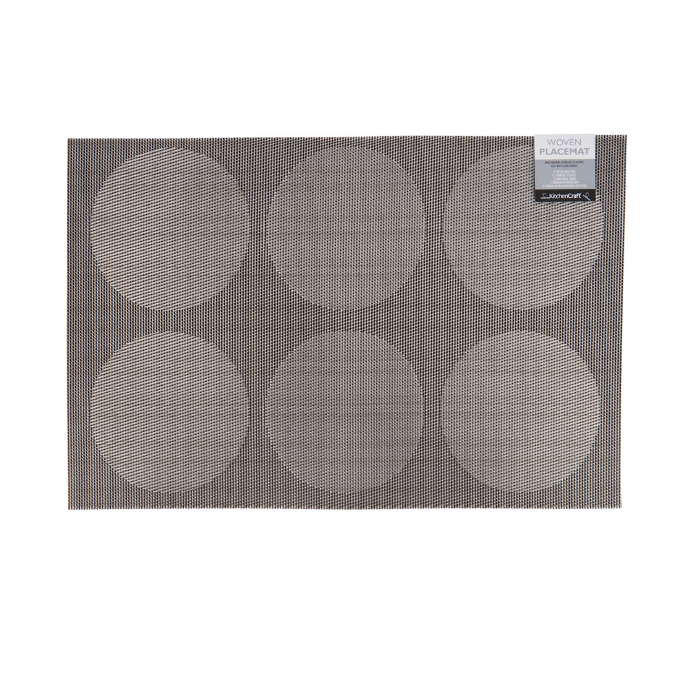 KitchenCraft Woven Reversible Grey Spots Placemat