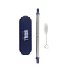 BUILT Retractable Straw with Protective Case - Stainless Steel, Navy image 3