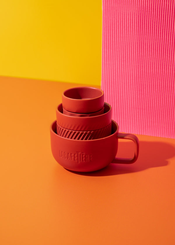 La Cafetière 3pc, Family Mug Set, 380ml, 200ml and 100ml, Red image 5